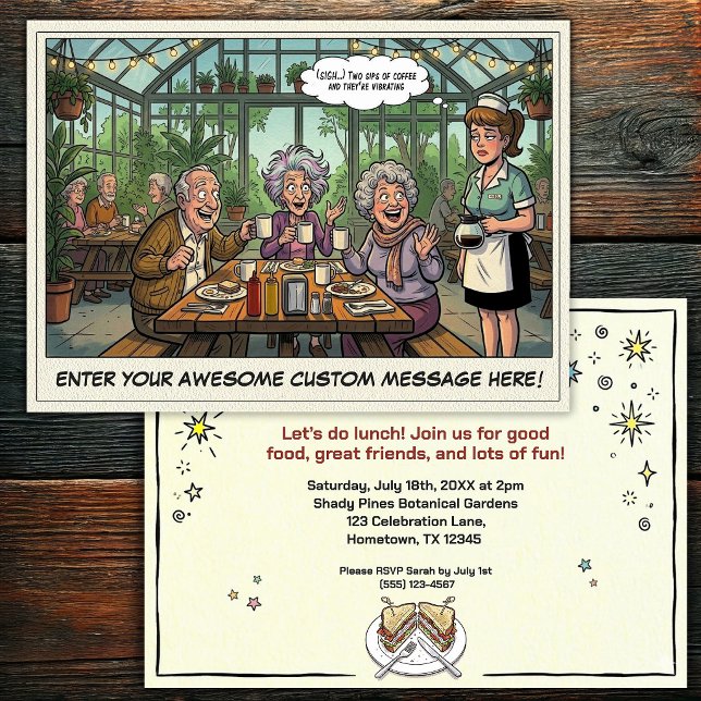 Invitación divertida para almuerzo de personas may (Subido por el creador)