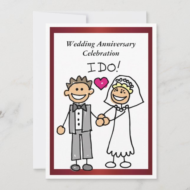Invitación divertida para aniversario de bodas (Anverso)