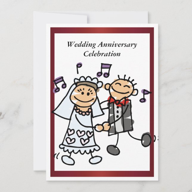 Invitación divertida para aniversario de bodas (Anverso)
