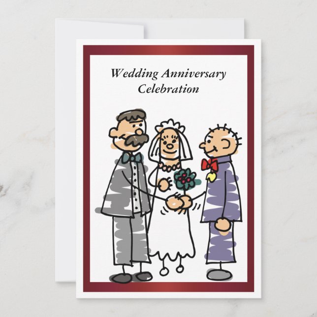 Invitación divertida para aniversario de bodas (Anverso)