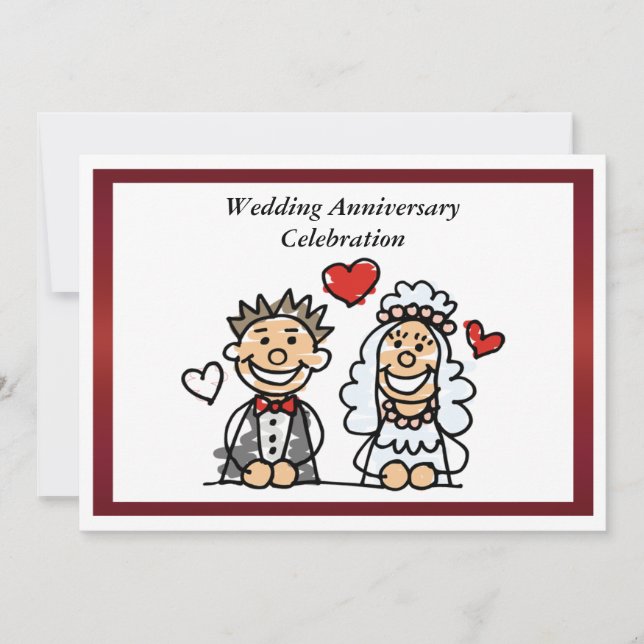 Invitación divertida para aniversario de bodas (Anverso)