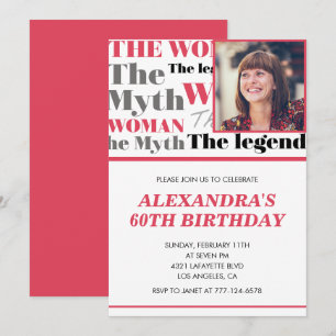 Invitación divertida para cumpleaños 60 Foto Mito 