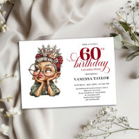 Invitación divertida para cumpleaños 60 Señora fie