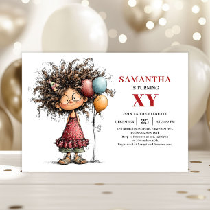 Invitación divertida para cumpleaños de chica dive