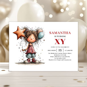 Invitación divertida para el cumpleaños de una chi