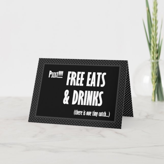 Invitación divertida para el padrino: Comida y beb (Anverso)