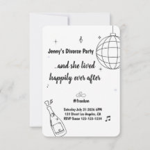 Invitación divertida para fiesta de divorcio RSVP 