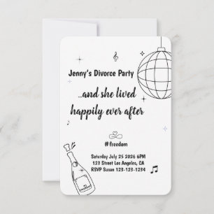 Invitación divertida para fiesta de divorcio RSVP 