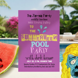 Invitación divertida para la fiesta de zombies en