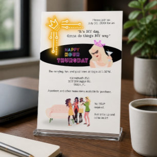 Invitación divertida para mujeres en la hora feliz