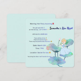 Invitación divertida para Noche de la Gallina Azul