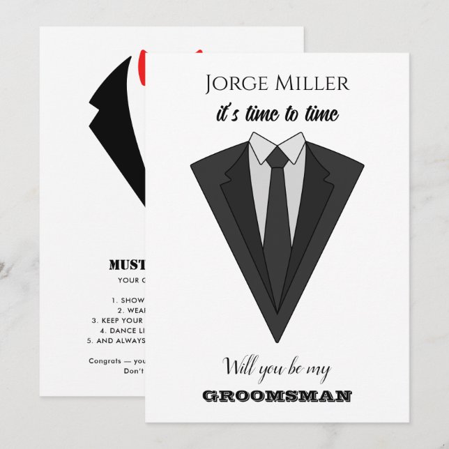 Invitación Divertida para Padrino de Boda (Anverso / Reverso)