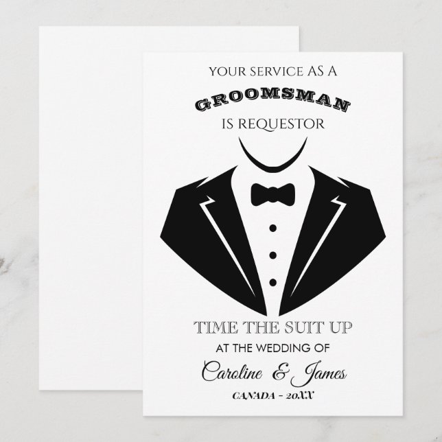 Invitación Divertida para Padrino de Boda (Anverso / Reverso)