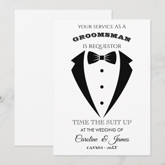 Invitación divertida para padrino de boda (Anverso / Reverso)