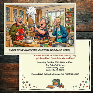 Invitación divertida para reunión de ancianos horn