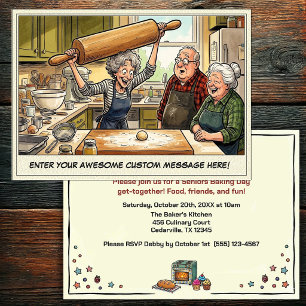 Invitación divertida para reunión de ancianos horn