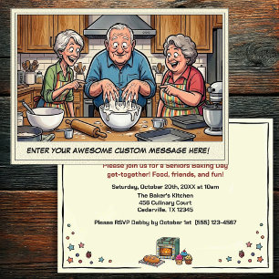 Invitación divertida para reunión de ancianos horn