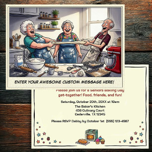 Invitación divertida para reunión de ancianos horn