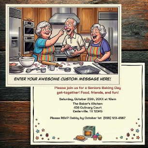 Invitación divertida para reunión de ancianos horn