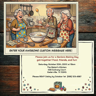 Invitación divertida para reunión de ancianos horn