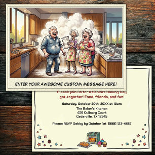 Invitación divertida para reunión de seniors horne