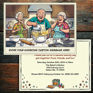 Invitación divertida para reunión de seniors horne