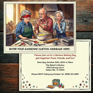 Invitación divertida para reunión de seniors horne