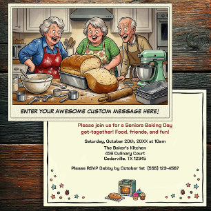 Invitación divertida para reunión de seniors horne