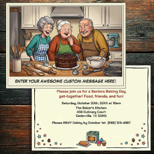 Invitación divertida para reunión de seniors horne