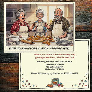 Invitación divertida para reunión de seniors horne