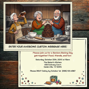 Invitación divertida para reunión de seniors horne