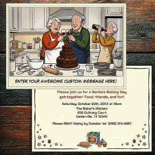 Invitación divertida para reunión de seniors horne