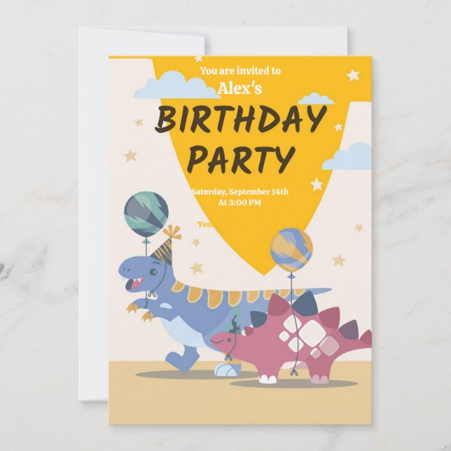 Invitación divertida para una fiesta de cumpleaños (Anverso)