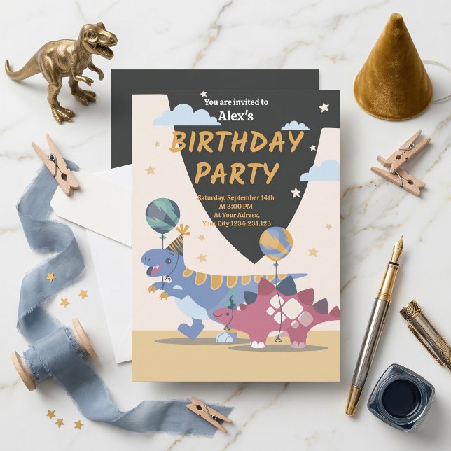 Invitación divertida para una fiesta de cumpleaños (Roar-Some Dinosaur Birthday Party Invitation 
)
