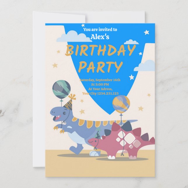 Invitación divertida para una fiesta de cumpleaños (Anverso)