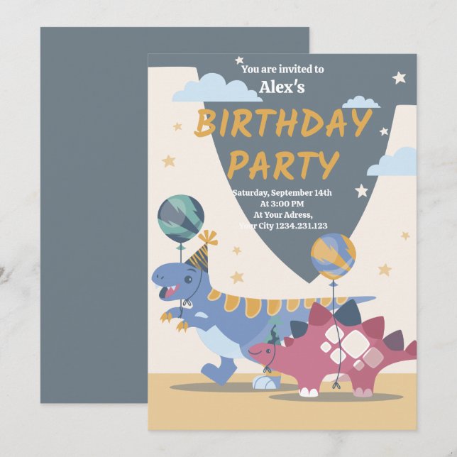 Invitación divertida para una fiesta de cumpleaños (Anverso / Reverso)
