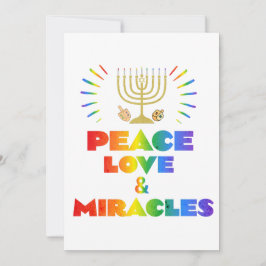 Invitación Divertida paz amor y milagro Hanukkah