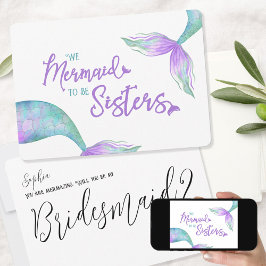 Invitación Divertida Sirenita para ser hermana Bridesmaid