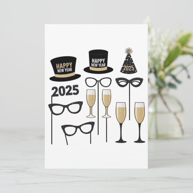 Invitación Divertida víspera de Año Nuevo (Anverso de pie)