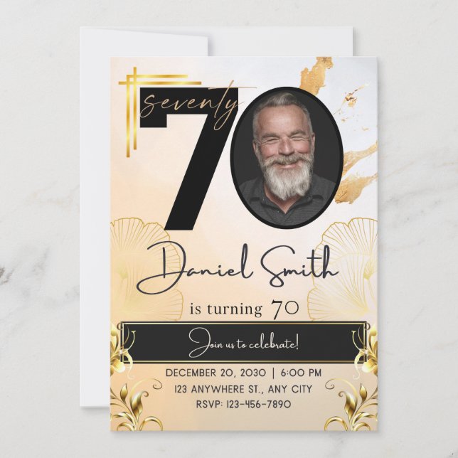 Invitación divertida y colorida al cumpleaños - Pe (Anverso)