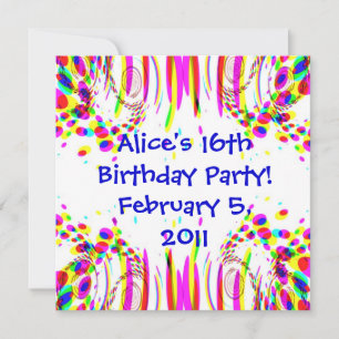 Invitación Divertida y colorida fiesta de cumpleaños