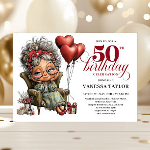 Invitación divertida y elegante para el 50 cumplea