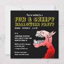 Invitación divertida y espeluznante a la fiesta de