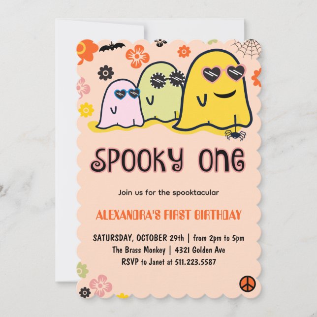 Invitación divertida y espeluznante para cumpleaño (Anverso)