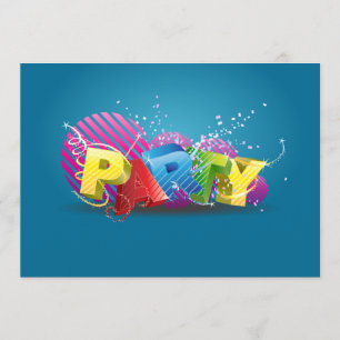 Invitación divertida y funky a la fiesta
