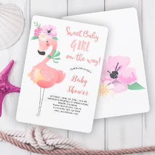 Invitación Divertida y linda fiesta de baby shower floral de 