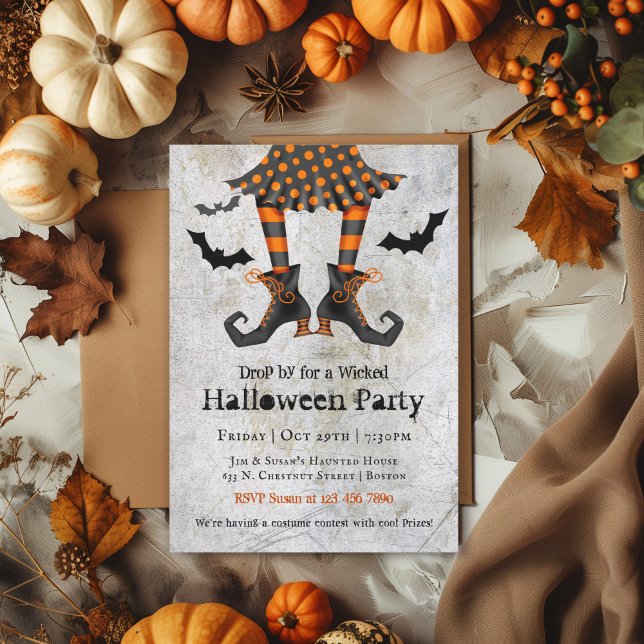 Invitación Divertidas brujas Fiesta de Halloween malvada (Available in both printed and instant download digital formats.)