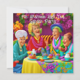 Invitación Divertidas Damas Tarde High Tea Garden Fiesta 3