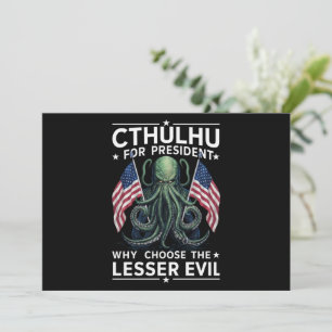 Invitación Divertidas elecciones 2024 Cthulhu para presidente