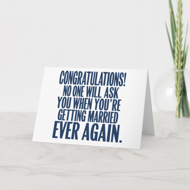 Invitación Divertidas felicitaciones por compromiso de Bodas  (Anverso)